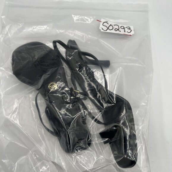 Michael Kors Tasha Womens 7 Black Leather Strappy Heeled Dressy Sandals Cocktail - Picture 11 of 11
